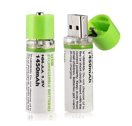 USB Rechargeable Li-ion Battery Cell 2PCS 0.2A 1.2V 1459mAh AA Lithium Batteries – Gadgets by Gen A / Gen Anarchy