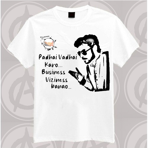 Padhai Vadhai Karo Quote T Shirt – White Cotton – T-Shirts for dail Wear by GenA / Gen Anarchy